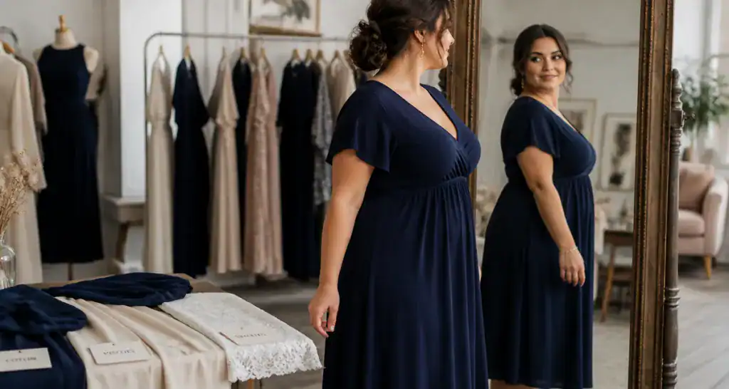 robe pour ronde avec du ventre robe empire bleu nuit