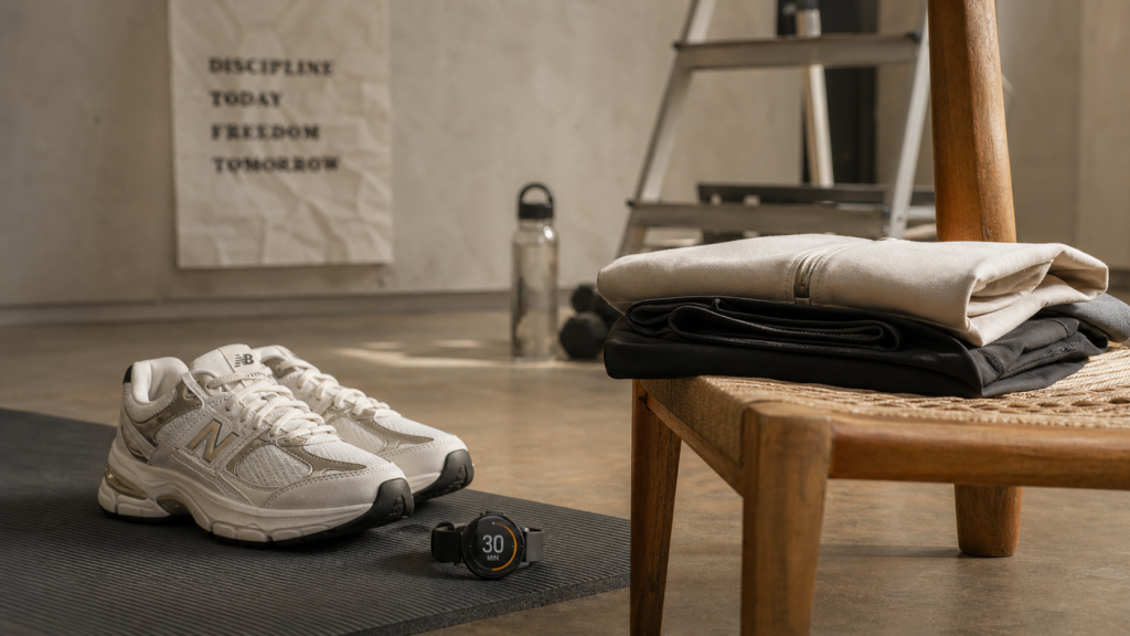 30 min de sport par jour : baskets et montre 30 MIN sur tapis de sport