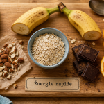 Aliment qui donne de l energie rapidement : banane, avoine et fruits secs