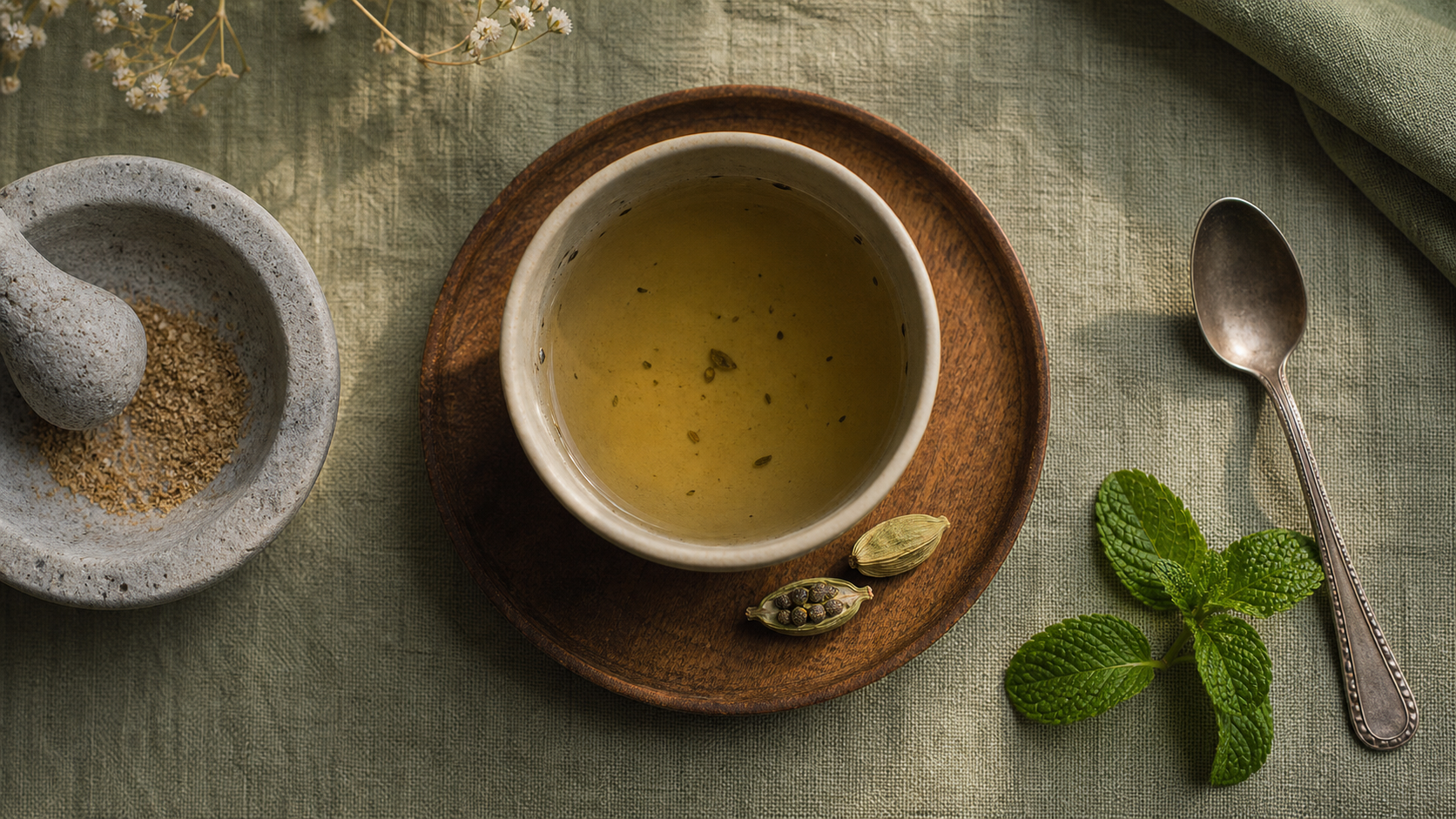 Infusion de cardamome pour digestion et haleine fraîche
