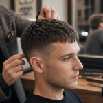 Crew cut revisité : texture 2–5 cm, coupe courte texturée