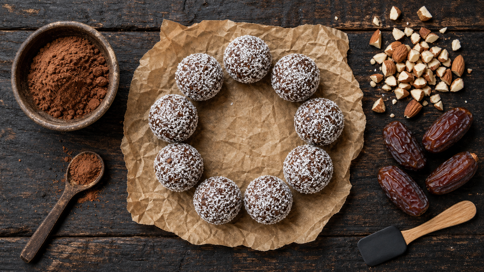 Energy balls sans cuisson dattes coco