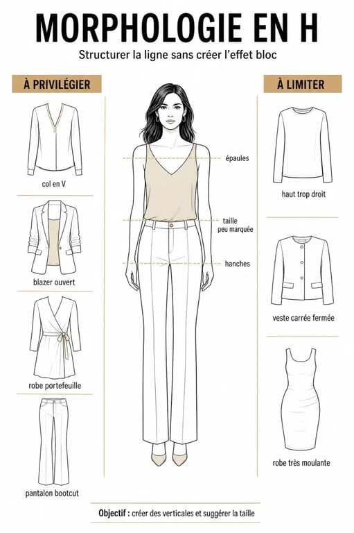 Morphologie en H : schéma éditorial des vêtements à privilégier et à éviter