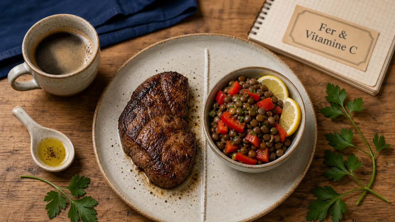 Liste d aliments riche en fer : foie de volaille et lentilles, vitamine C