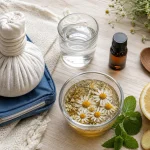 Mal de tête remède de grand-mère : compresse froide et infusion de camomille