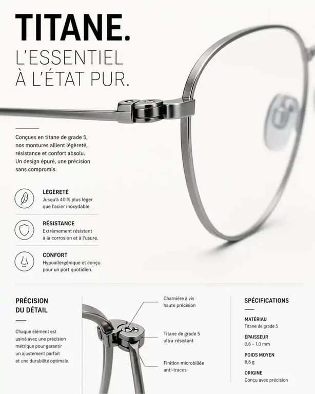 Lunettes minimalistes en titane tendance 2025