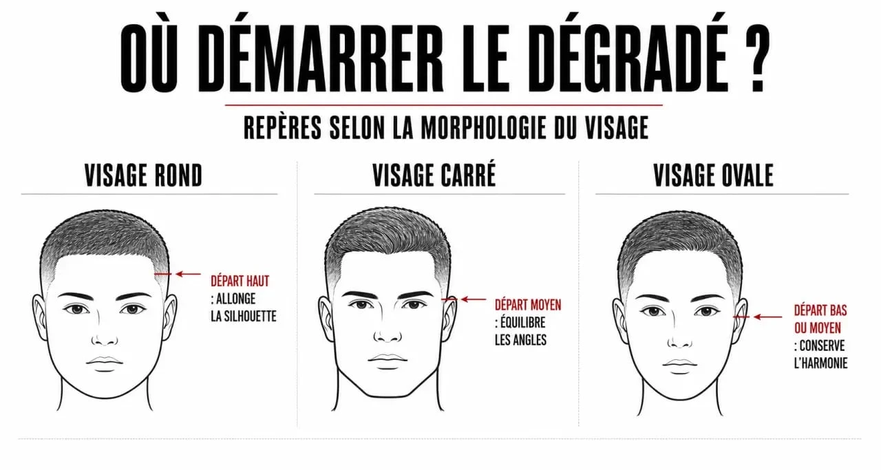 Moderne coupe femme mi long dégradé selon la forme du visage rond, carré ou ovale
