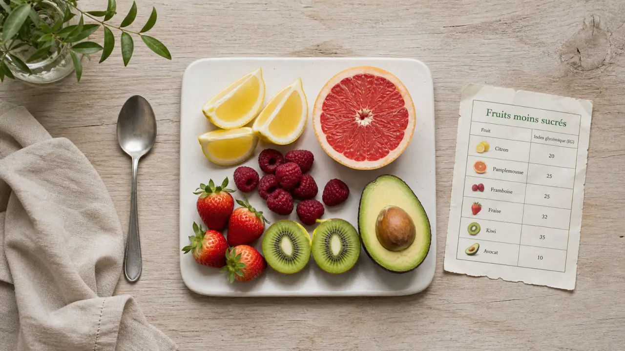 Fruits les moins sucrés : citron et baies, portions pour réduire le sucre