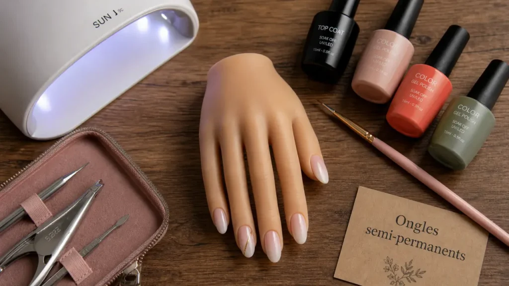 Idée ongle semi permanent : nude glossy, chrome ou french twist pour trouver le bon rendu