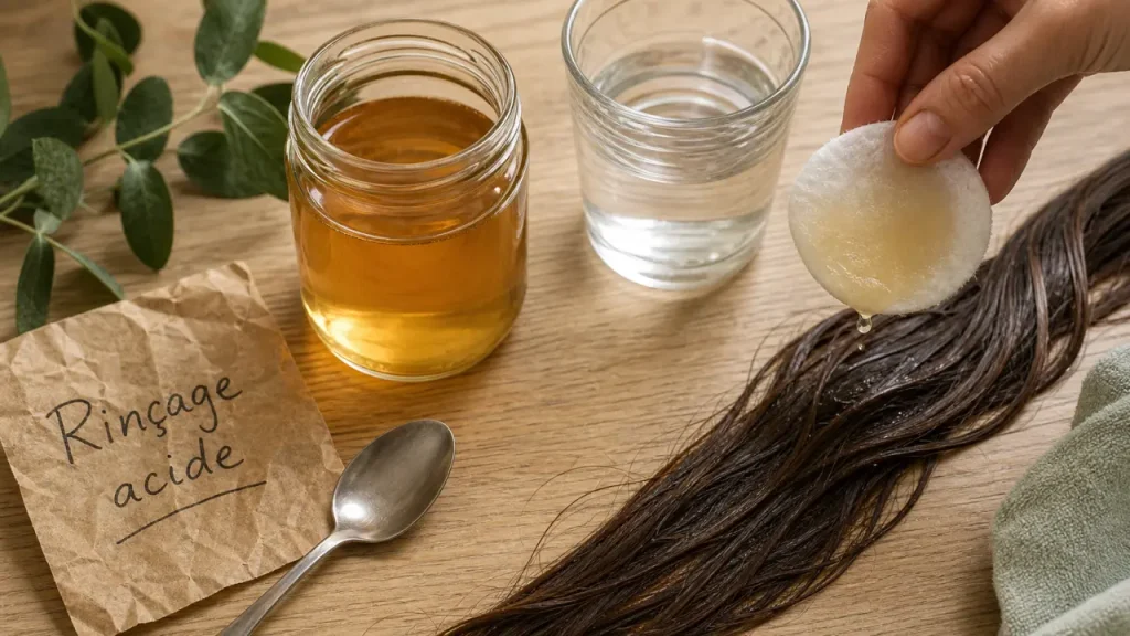 Vinaigre de cidre sur les cheveux : brillance, démêlage et irritations à éviter