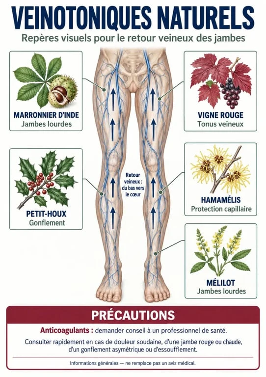 Veinotonique naturel : plantes et mécanismes du confort veineux des jambes