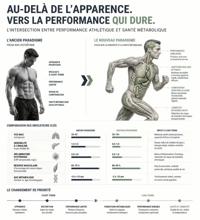 Infographie sur l'actualité fitness : la transition vers le sport-santé et la longévité