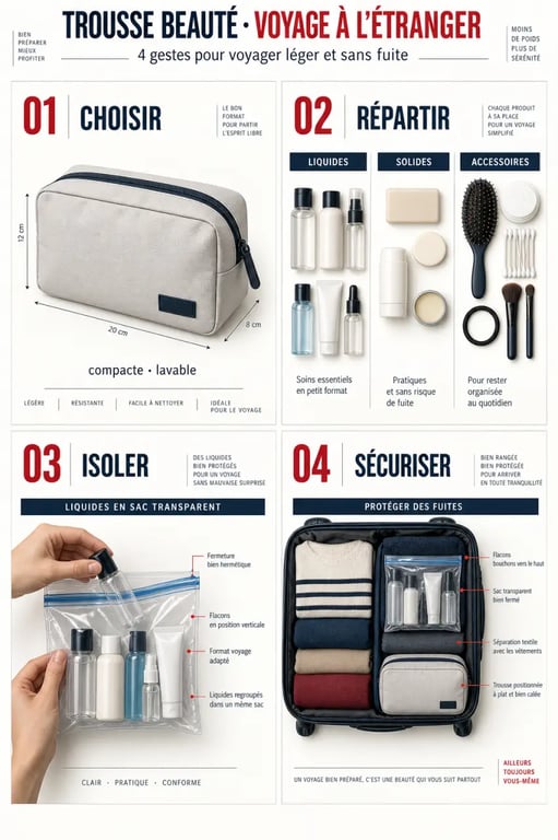 Bien préparer sa trousse beauté pour un voyage à l’étranger en quatre étapes