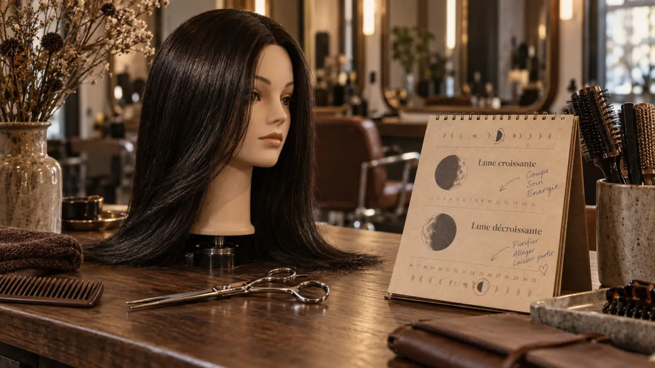 Lune pour coupe cheveux : croissante pour la pousse