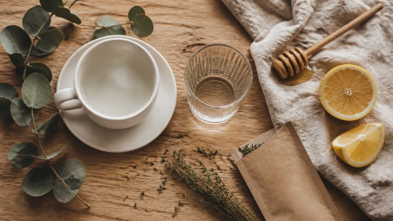 Tisane rhume : miel, thym et eucalyptus pour la gorge