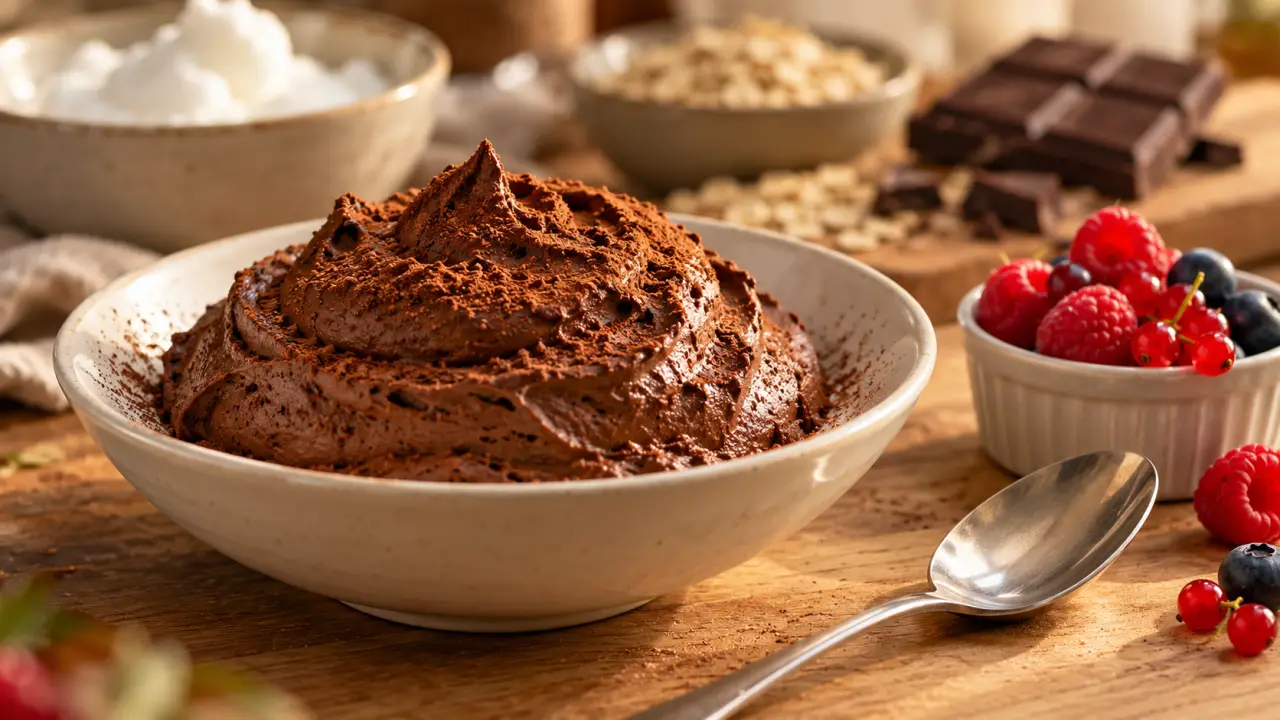 Dessert regime : mousse au chocolat léger sans sucre ajouté