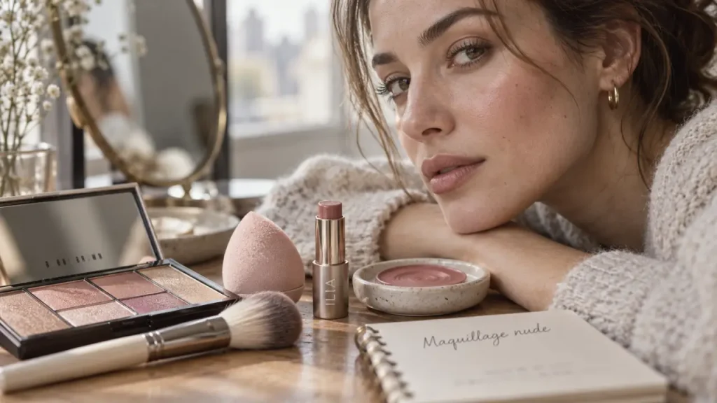 Le maquillage nude sublime la peau sans masquer ses reliefs naturels